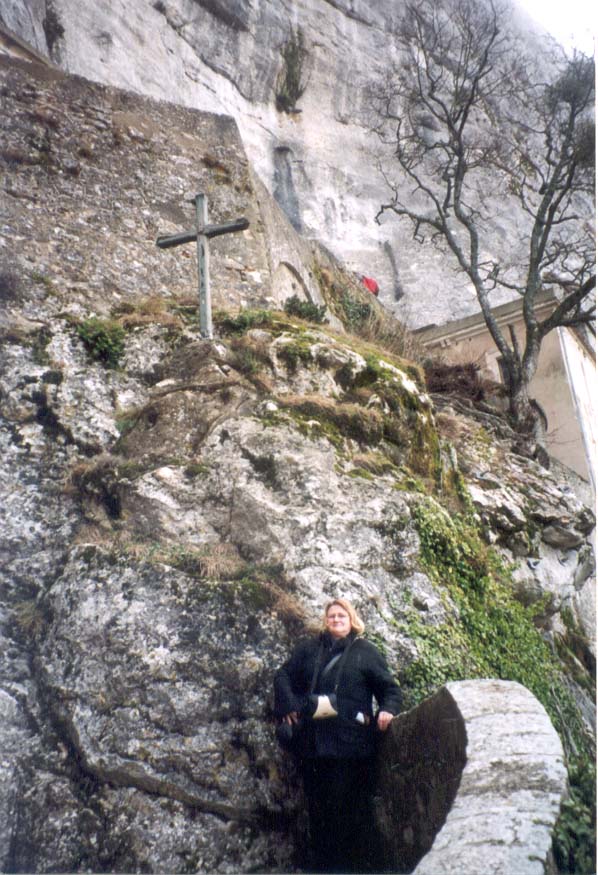 Monique on the way to the cave of Mary Magdalene at La Ste. Baume