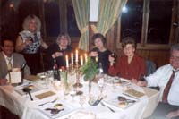 Susan enjoying a fourteen-course dinner on New Year's Eve